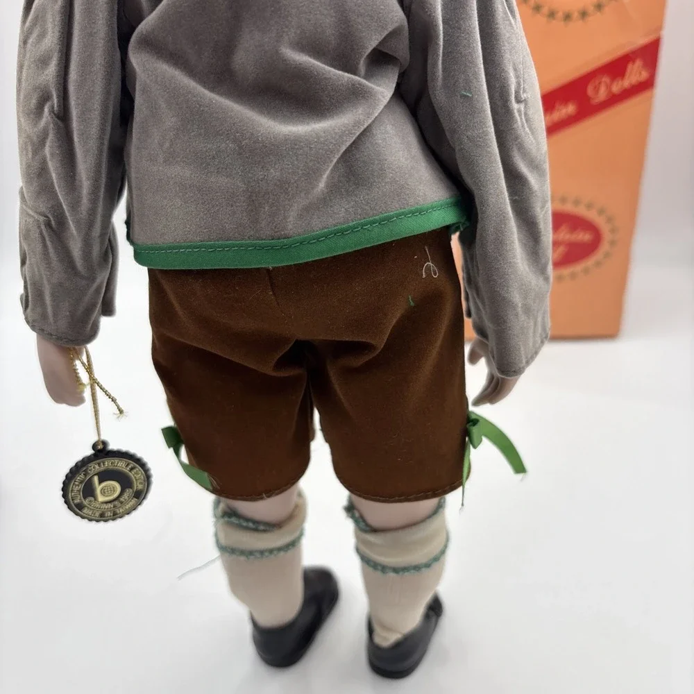PORCELAIN DOLL Authentic Collectible Edition German Bavarian Boy Lederhosen